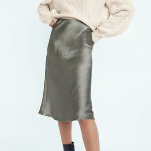 Babaton Slip Skirt in Pewter Grey